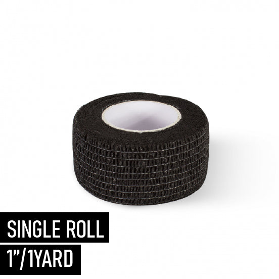Self-Adherent Bandage Wrap Black Single Roll
